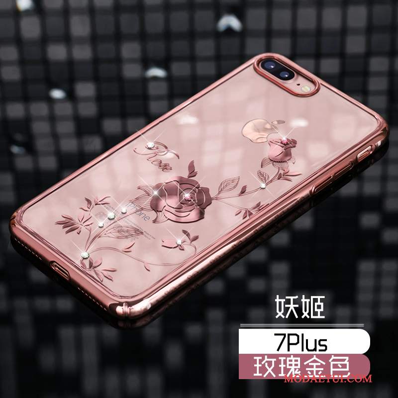 Futerał iPhone 7 Plus Ochraniacz Anti-fall Złoto, Etui iPhone 7 Plus Rhinestone Nowy Cienka