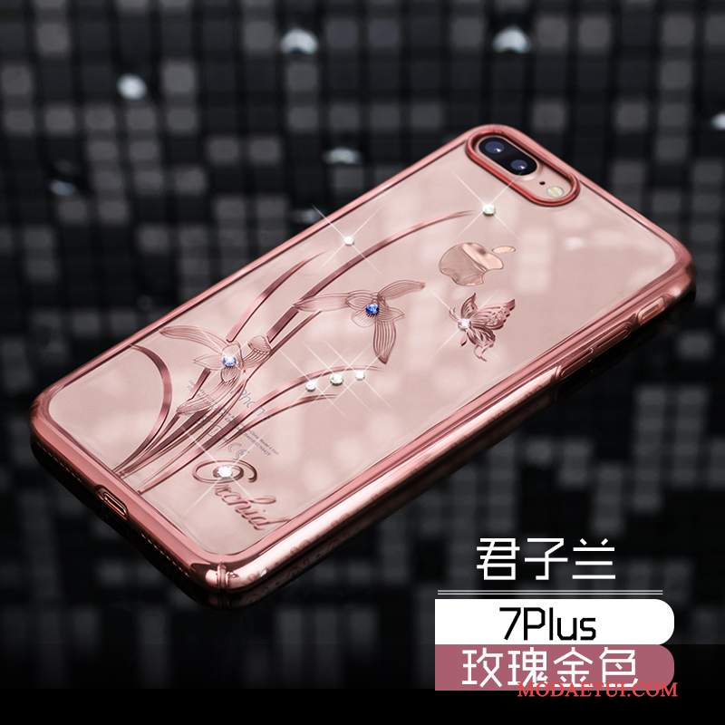 Futerał iPhone 7 Plus Ochraniacz Anti-fall Złoto, Etui iPhone 7 Plus Rhinestone Nowy Cienka