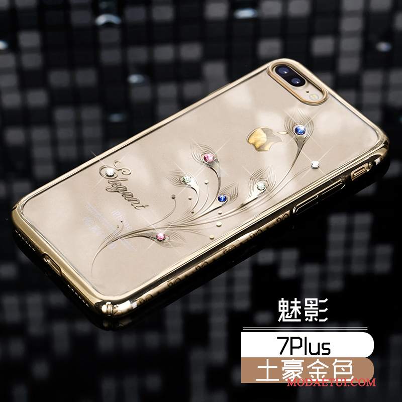 Futerał iPhone 7 Plus Ochraniacz Anti-fall Złoto, Etui iPhone 7 Plus Rhinestone Nowy Cienka