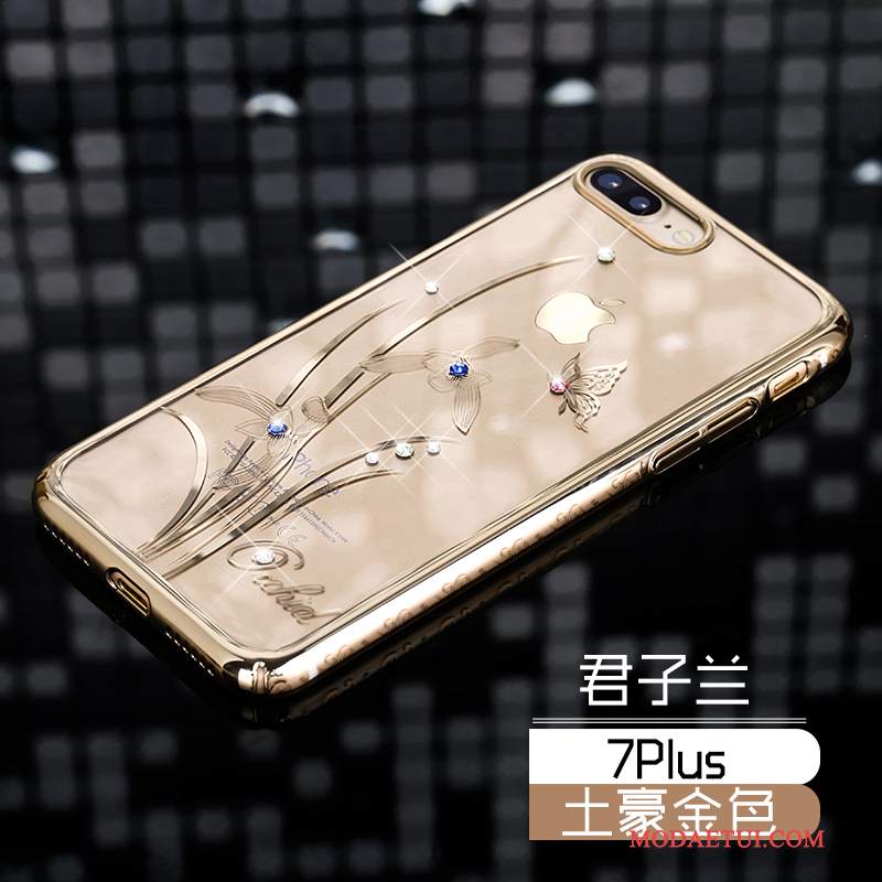 Futerał iPhone 7 Plus Ochraniacz Anti-fall Złoto, Etui iPhone 7 Plus Rhinestone Nowy Cienka