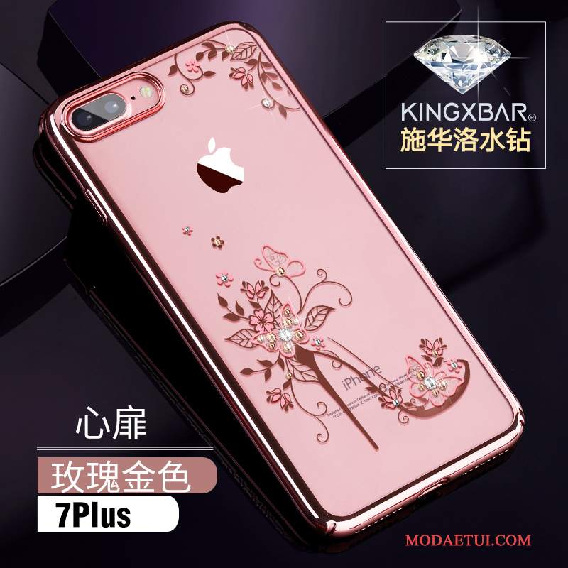 Futerał iPhone 7 Plus Rhinestone Modna Marka Anti-fall, Etui iPhone 7 Plus Luksusowy Różowena Telefon