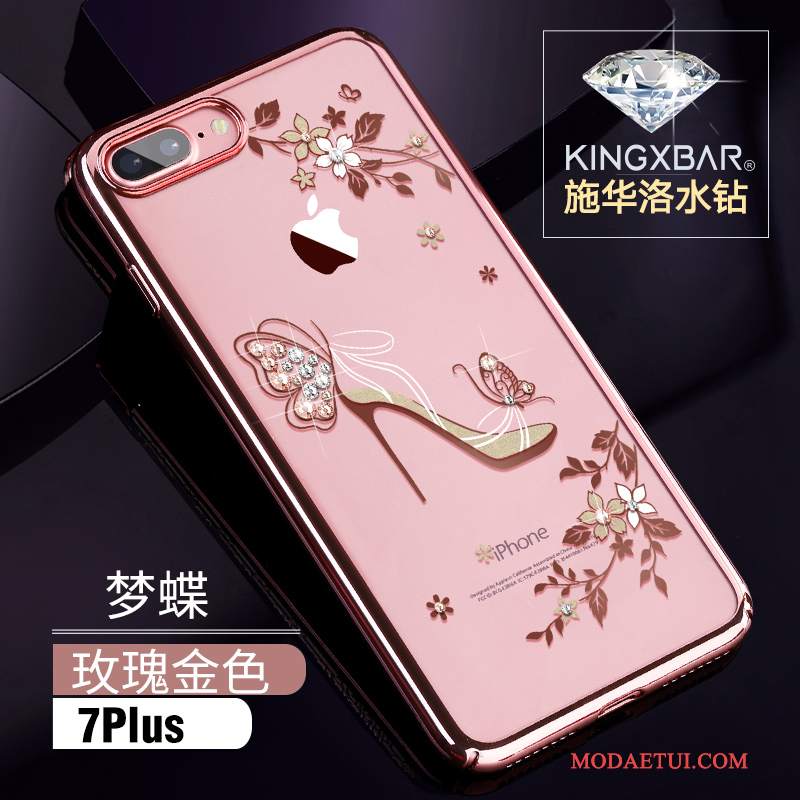 Futerał iPhone 7 Plus Rhinestone Modna Marka Anti-fall, Etui iPhone 7 Plus Luksusowy Różowena Telefon