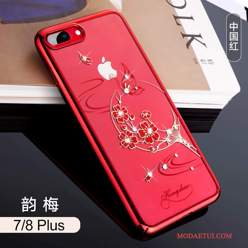 Futerał iPhone 7 Plus Rhinestone Różowena Telefon, Etui iPhone 7 Plus Luksusowy Wiszące Ozdoby Anti-fall