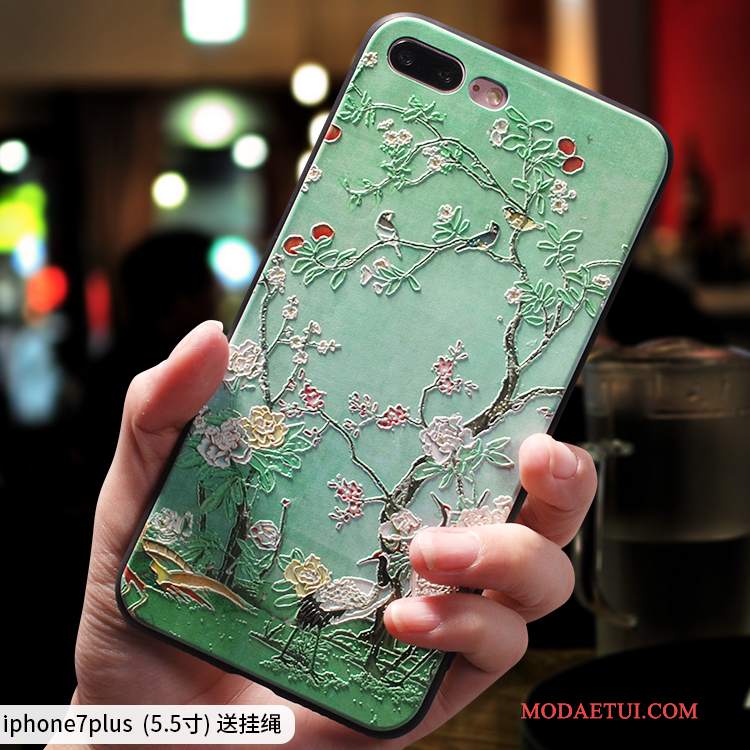 Futerał iPhone 7 Plus Torby Zielony Wiszące Ozdoby, Etui iPhone 7 Plus Silikonowe Na Telefon Chiński Styl