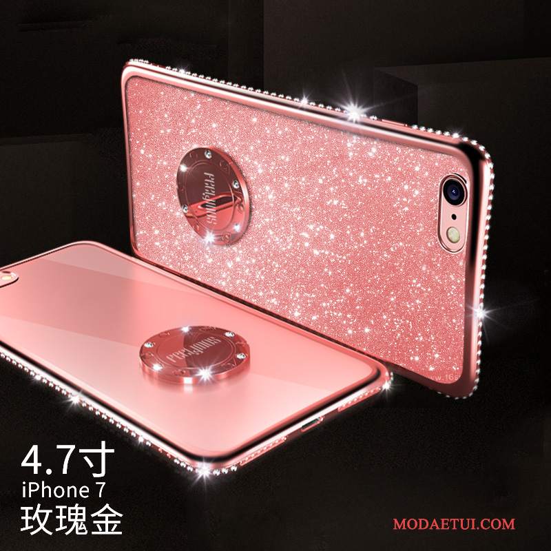 Futerał iPhone 7 Rhinestone Eleganckiena Telefon, Etui iPhone 7 Silikonowe Ring Modna Marka