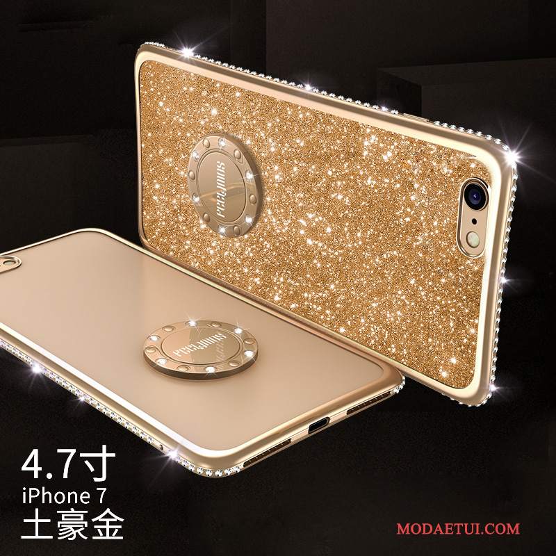 Futerał iPhone 7 Rhinestone Eleganckiena Telefon, Etui iPhone 7 Silikonowe Ring Modna Marka