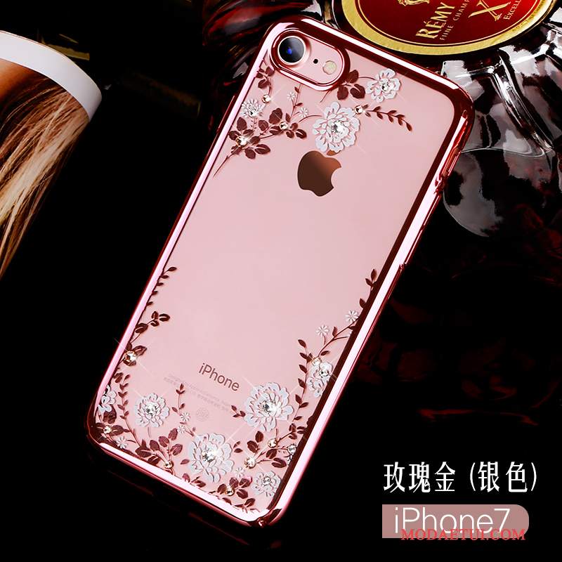 Futerał iPhone 7 Rhinestone Nowy Różowe, Etui iPhone 7 Luksusowy Na Telefon Trudno