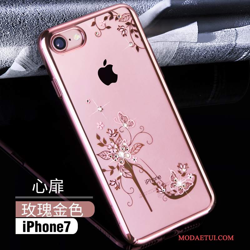 Futerał iPhone 7 Rhinestone Nowy Różowe, Etui iPhone 7 Luksusowy Na Telefon Trudno