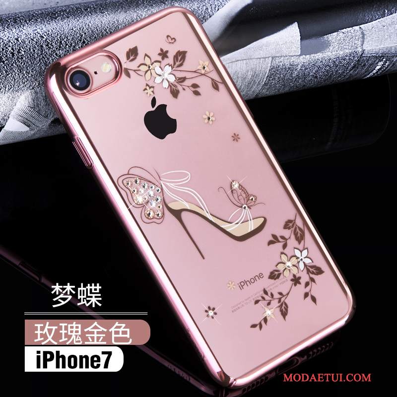 Futerał iPhone 7 Rhinestone Nowy Różowe, Etui iPhone 7 Luksusowy Na Telefon Trudno