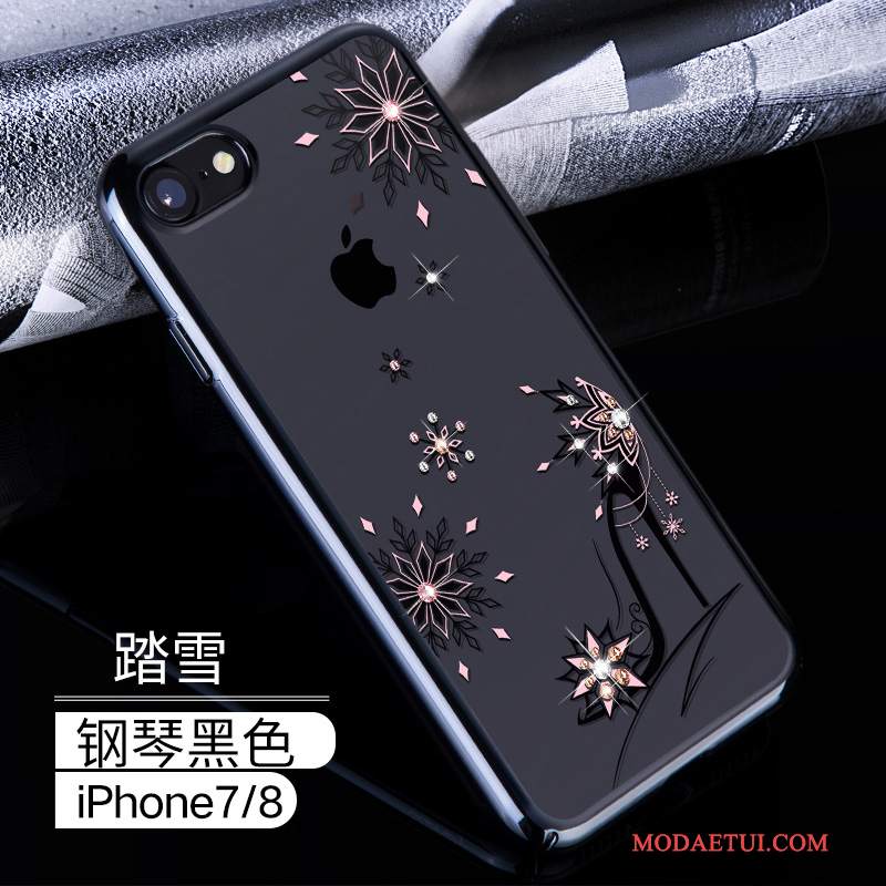 Futerał iPhone 7 Rhinestone Nowy Złoto, Etui iPhone 7 Luksusowy Trudno Czarny