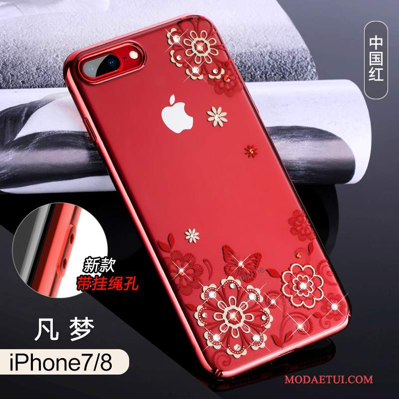 Futerał iPhone 7 Torby Na Telefon Czerwony, Etui iPhone 7 Luksusowy Przezroczysty