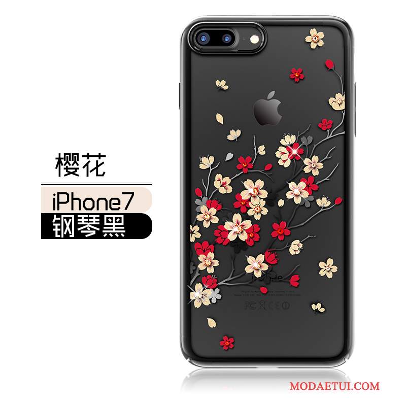 Futerał iPhone 7 Torby Na Telefon Złoto, Etui iPhone 7 Rhinestone Czerwony Eleganckie