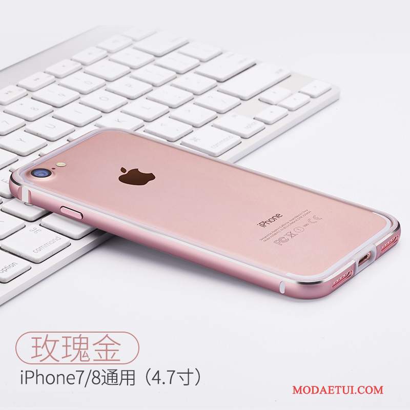 Futerał iPhone 8 Miękki Anti-fall Tendencja, Etui iPhone 8 Silikonowe Granica Różowe