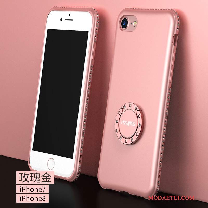 Futerał iPhone 8 Miękki Czerwony Tendencja, Etui iPhone 8 Rhinestone Anti-fallna Telefon