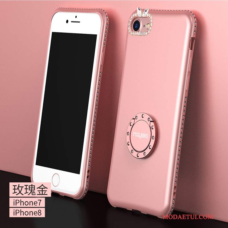 Futerał iPhone 8 Miękki Czerwony Tendencja, Etui iPhone 8 Rhinestone Anti-fallna Telefon