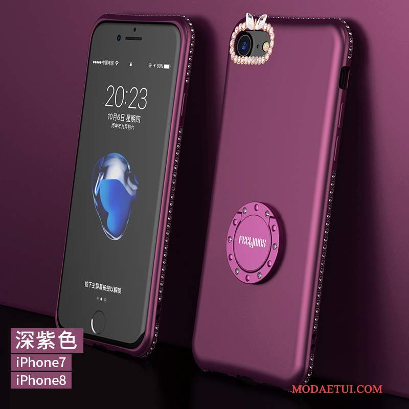 Futerał iPhone 8 Miękki Czerwony Tendencja, Etui iPhone 8 Rhinestone Anti-fallna Telefon