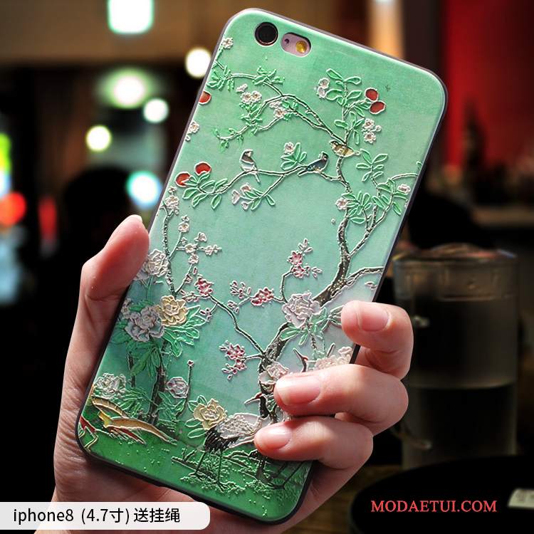 Futerał iPhone 8 Miękki Wiszące Ozdoby Anti-fall, Etui iPhone 8 Silikonowe Nowy Chiński Styl