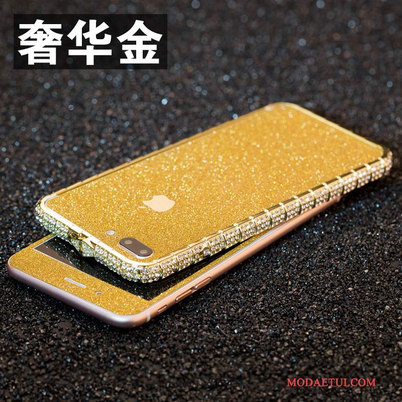 Futerał iPhone 8 Plus Metal Anti-fall Granica, Etui iPhone 8 Plus Rhinestone Nowyna Telefon