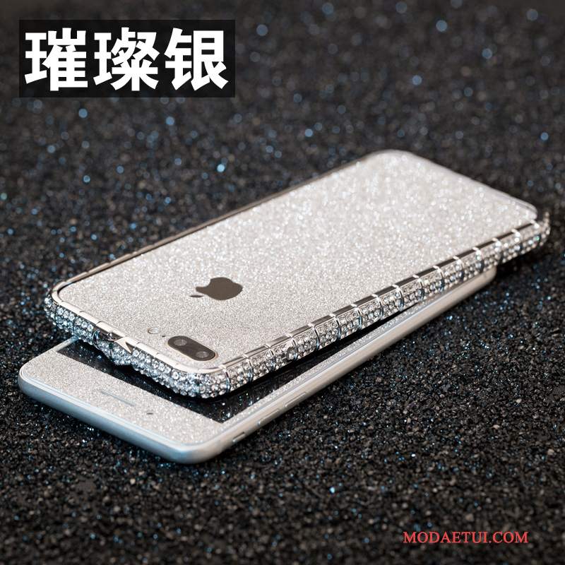 Futerał iPhone 8 Plus Metal Anti-fall Granica, Etui iPhone 8 Plus Rhinestone Nowyna Telefon