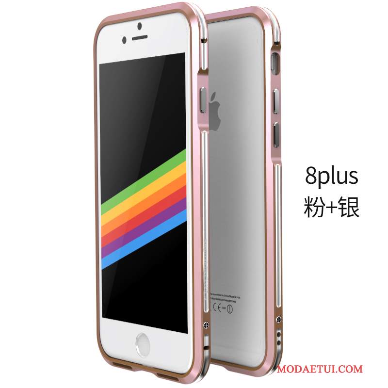 Futerał iPhone 8 Plus Metal Anti-fall Złoto, Etui iPhone 8 Plus Ochraniacz Osobowość Szary