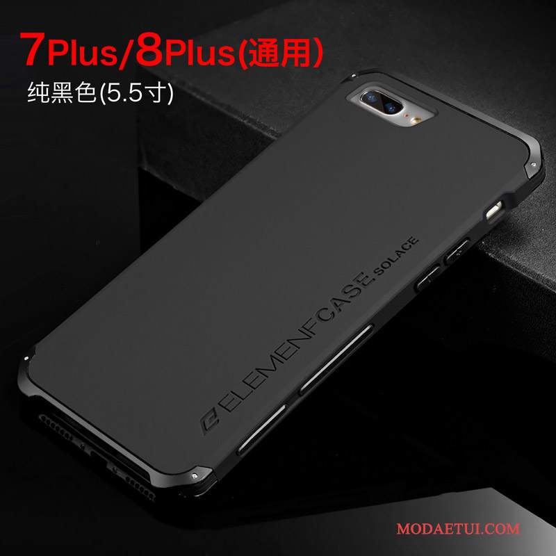 Futerał iPhone 8 Plus Metal Tendencjana Telefon, Etui iPhone 8 Plus Granica Czarny