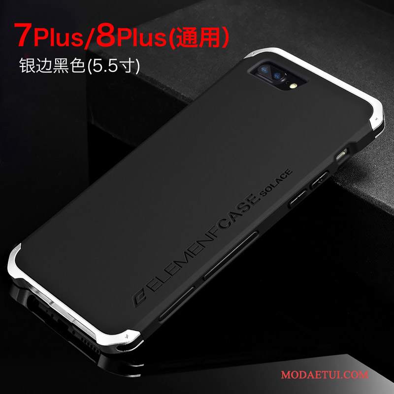 Futerał iPhone 8 Plus Metal Tendencjana Telefon, Etui iPhone 8 Plus Granica Czarny