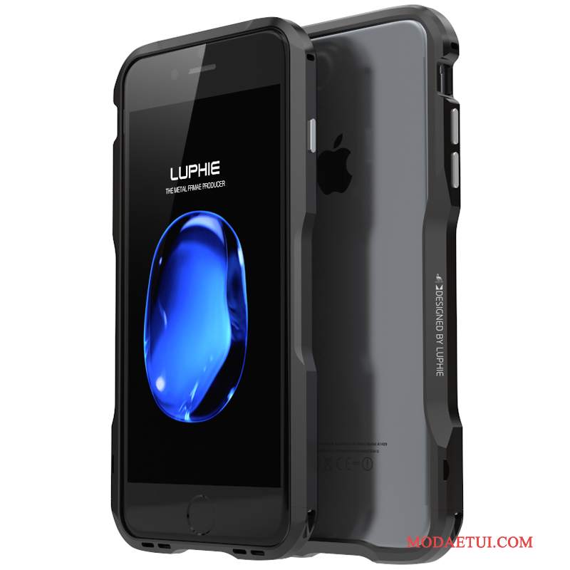 Futerał iPhone 8 Plus Metal Złotona Telefon, Etui iPhone 8 Plus Ochraniacz Nowy Granica