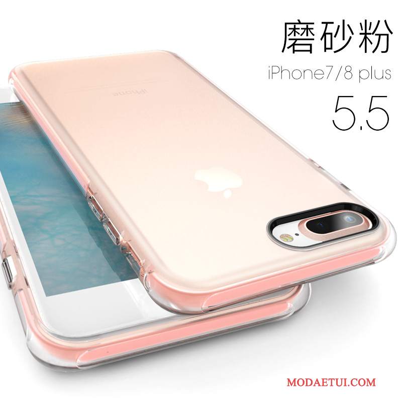 Futerał iPhone 8 Plus Miękki Przezroczysty Różowe, Etui iPhone 8 Plus Torby Anti-fallna Telefon