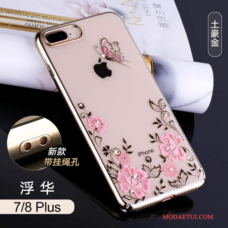 Futerał iPhone 8 Plus Rhinestone Eleganckie Czerwony, Etui iPhone 8 Plus Torby Przezroczysty Nowy