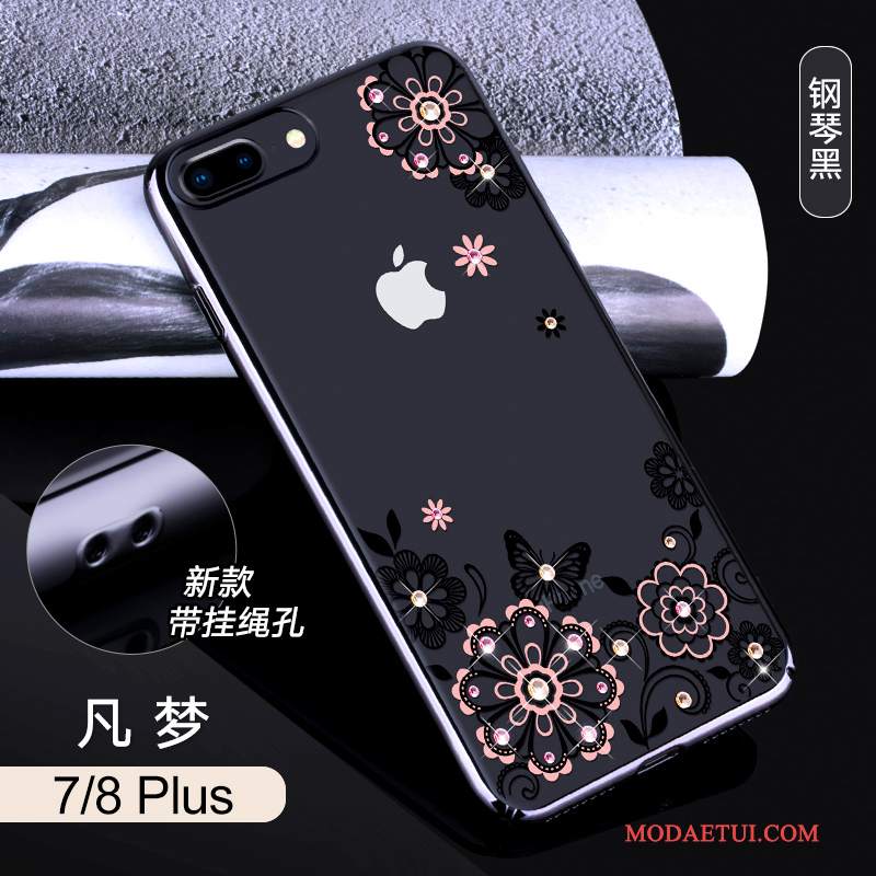 Futerał iPhone 8 Plus Rhinestone Eleganckie Czerwony, Etui iPhone 8 Plus Torby Przezroczysty Nowy