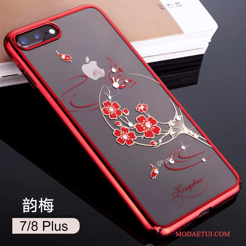 Futerał iPhone 8 Plus Rhinestone Eleganckie Czerwony, Etui iPhone 8 Plus Torby Przezroczysty Nowy