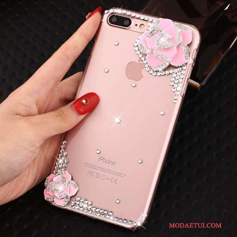 Futerał iPhone 8 Plus Rhinestone Na Telefon Niebieski, Etui iPhone 8 Plus Kryształkami Przezroczysty Nowy