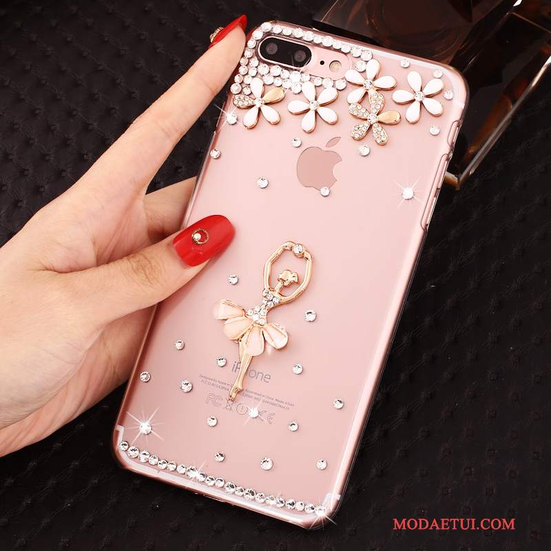 Futerał iPhone 8 Plus Rhinestone Na Telefon Niebieski, Etui iPhone 8 Plus Kryształkami Przezroczysty Nowy