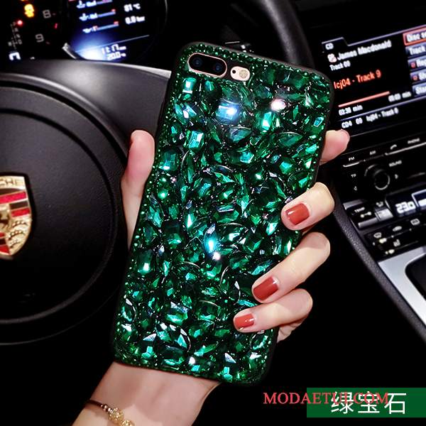 Futerał iPhone 8 Plus Rhinestone Osobowość Czerwony Netto, Etui iPhone 8 Plus Tendencjana Telefon