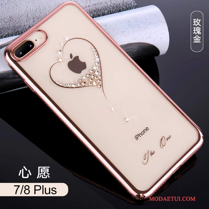 Futerał iPhone 8 Plus Rhinestone Różowe Tendencja, Etui iPhone 8 Plus Luksusowy Na Telefon Nowy