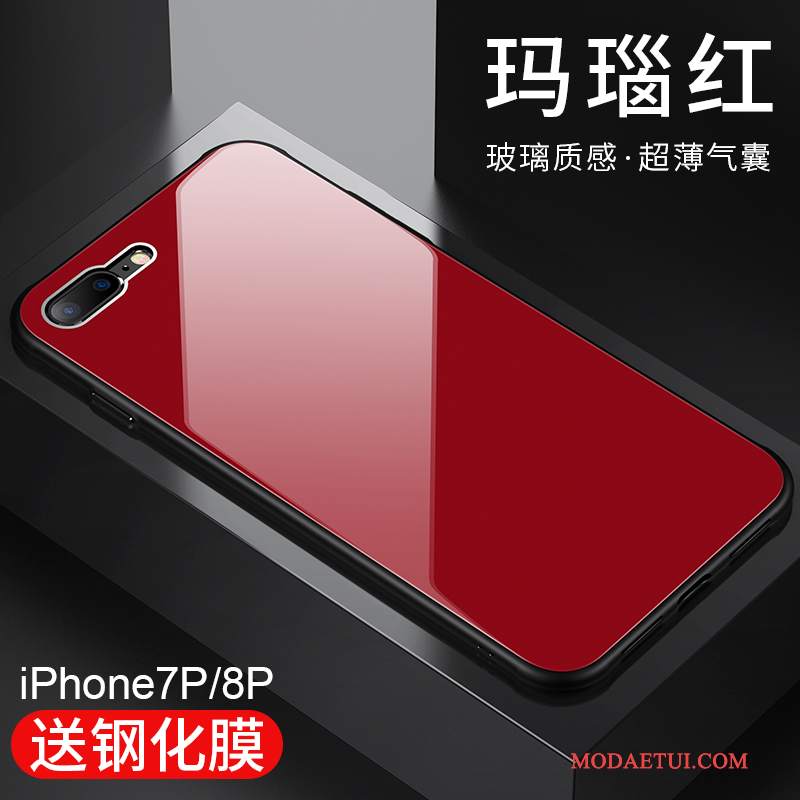 Futerał iPhone 8 Plus Silikonowe Złoto Trudno, Etui iPhone 8 Plus Pu Przezroczysty