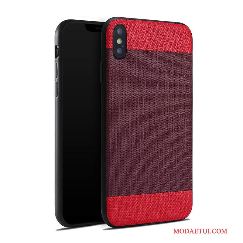 Futerał iPhone 8 Plus Skóra Czarny Czerwony, Etui iPhone 8 Plus Silikonowe Nowy Tendencja
