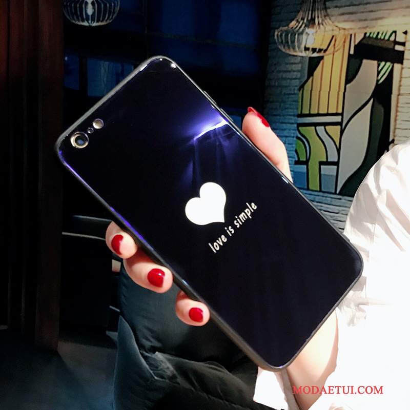 Futerał iPhone 8 Plus Torby Czarny Osobowość, Etui iPhone 8 Plus Silikonowe Niebieski Szkło