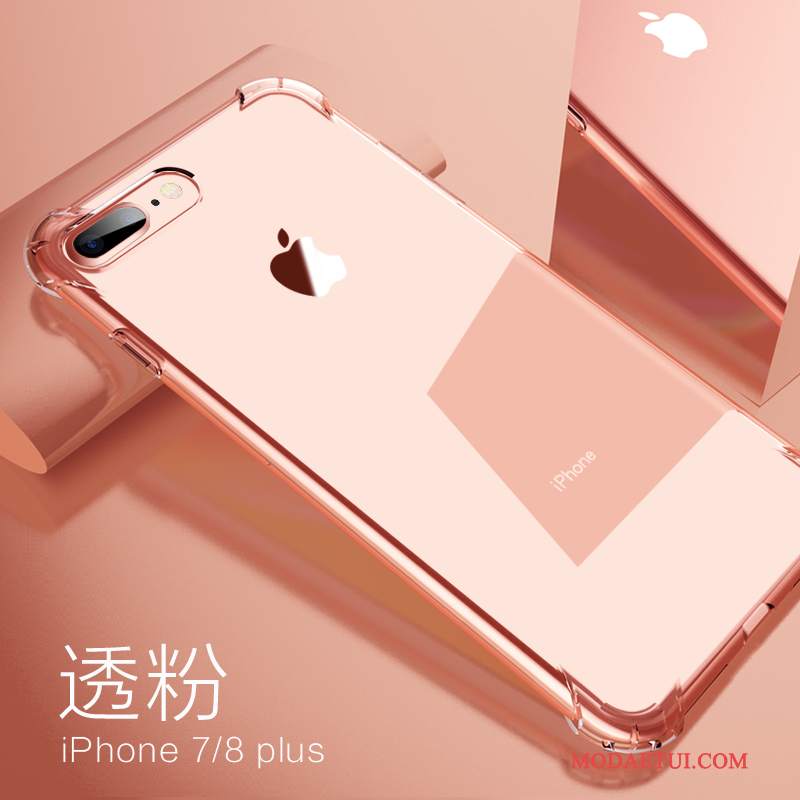 Futerał iPhone 8 Plus Torby Na Telefon Pu, Etui iPhone 8 Plus Silikonowe Różowe Biały
