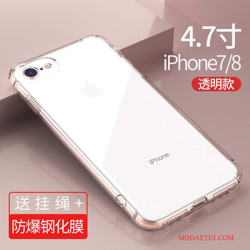 Futerał iPhone 8 Plus Torby Różowena Telefon, Etui iPhone 8 Plus Silikonowe Przezroczysty Anti-fall