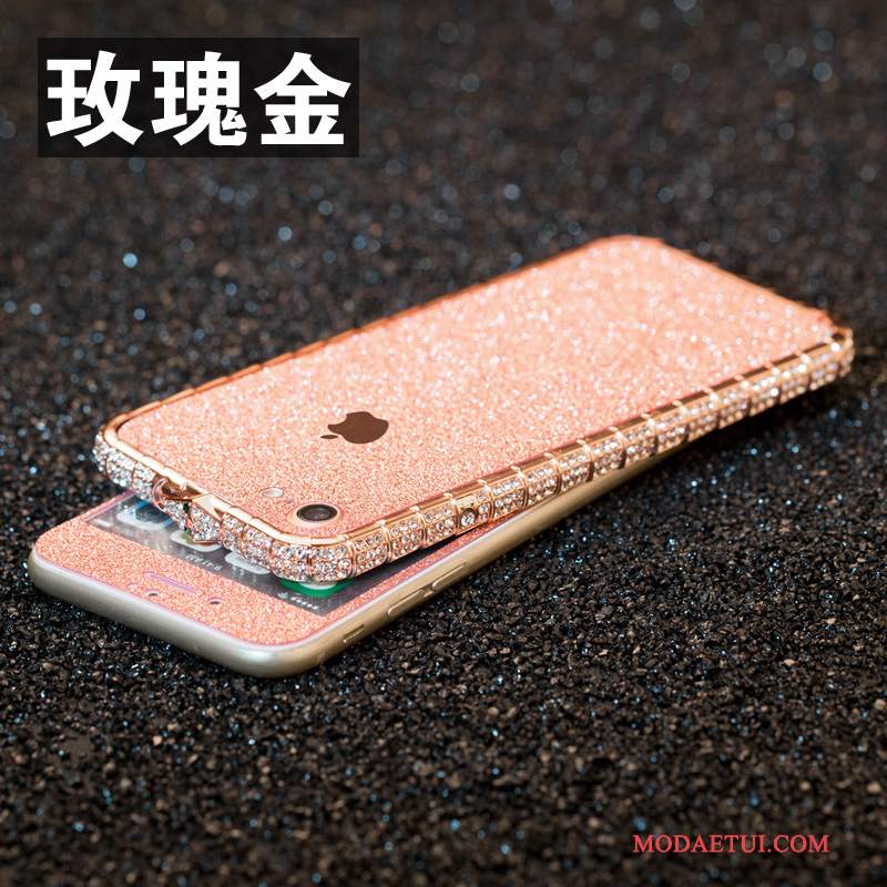 Futerał iPhone 8 Rhinestone Granicana Telefon, Etui iPhone 8 Metal Różowe Anti-fall