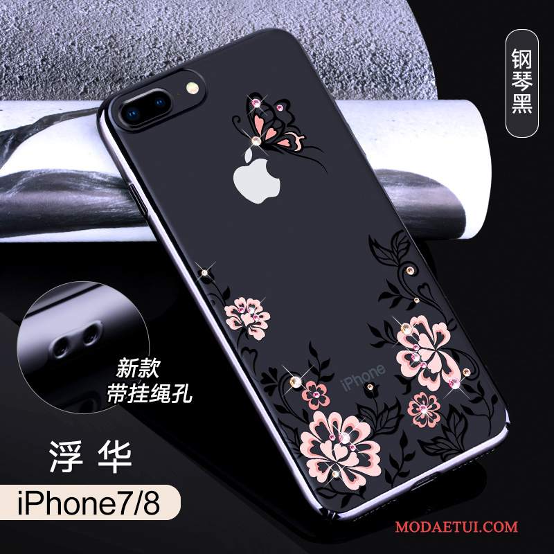 Futerał iPhone 8 Rhinestone Na Telefon Wiszące Ozdoby, Etui iPhone 8 Luksusowy Anti-fall Czerwony