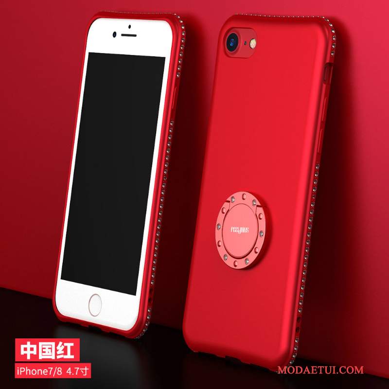Futerał iPhone 8 Rhinestone Purpurowy Anti-fall, Etui iPhone 8 Wspornik Na Telefon Czerwony Netto