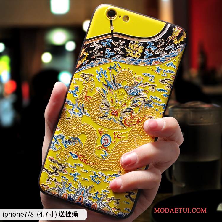 Futerał iPhone 8 Torby Żółty Anti-fall, Etui iPhone 8 Silikonowe Tendencjana Telefon