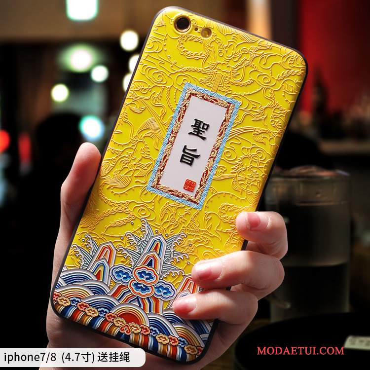 Futerał iPhone 8 Torby Żółty Anti-fall, Etui iPhone 8 Silikonowe Tendencjana Telefon