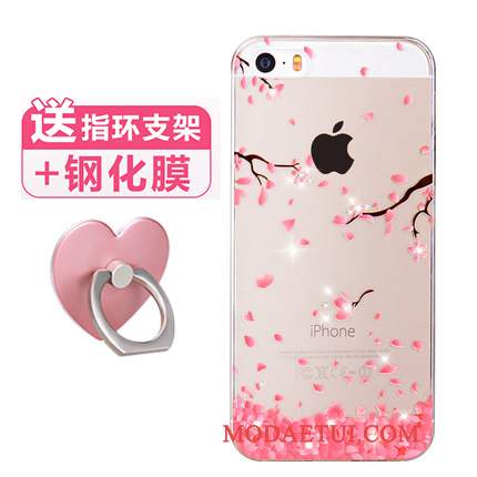 Futerał iPhone Se Silikonowe Proste Super Słodkie, Etui iPhone Se Torby Różowe Piękny