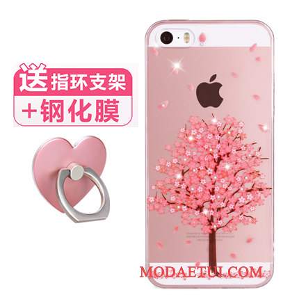 Futerał iPhone Se Silikonowe Proste Super Słodkie, Etui iPhone Se Torby Różowe Piękny
