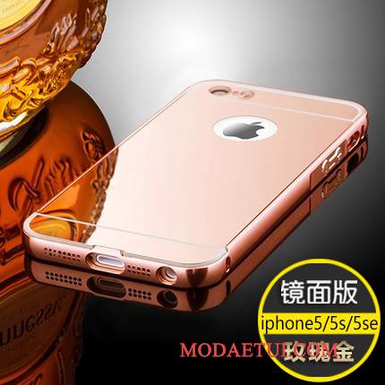 Futerał iPhone Se Torby Serce Granica, Etui iPhone Se Metal Lustro Psy