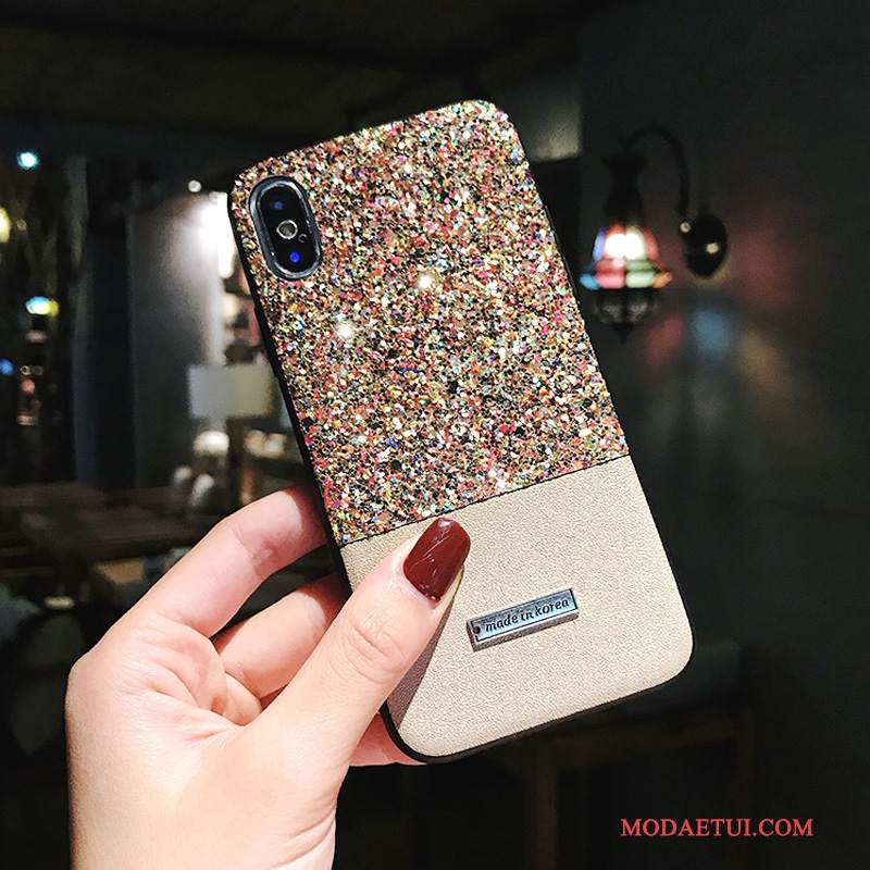 Futerał iPhone X Kreatywne Tendencja Różowe, Etui iPhone X Rhinestone Mieszane Koloryna Telefon