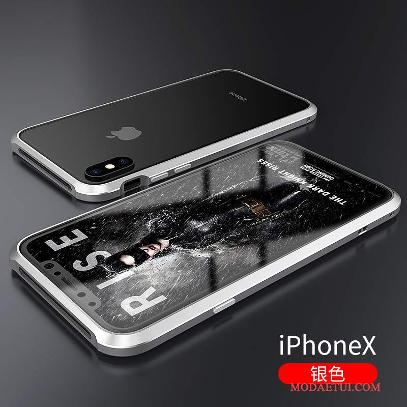Futerał iPhone X Kreatywne Tendencjana Telefon, Etui iPhone X Metal Anti-fall Purpurowy